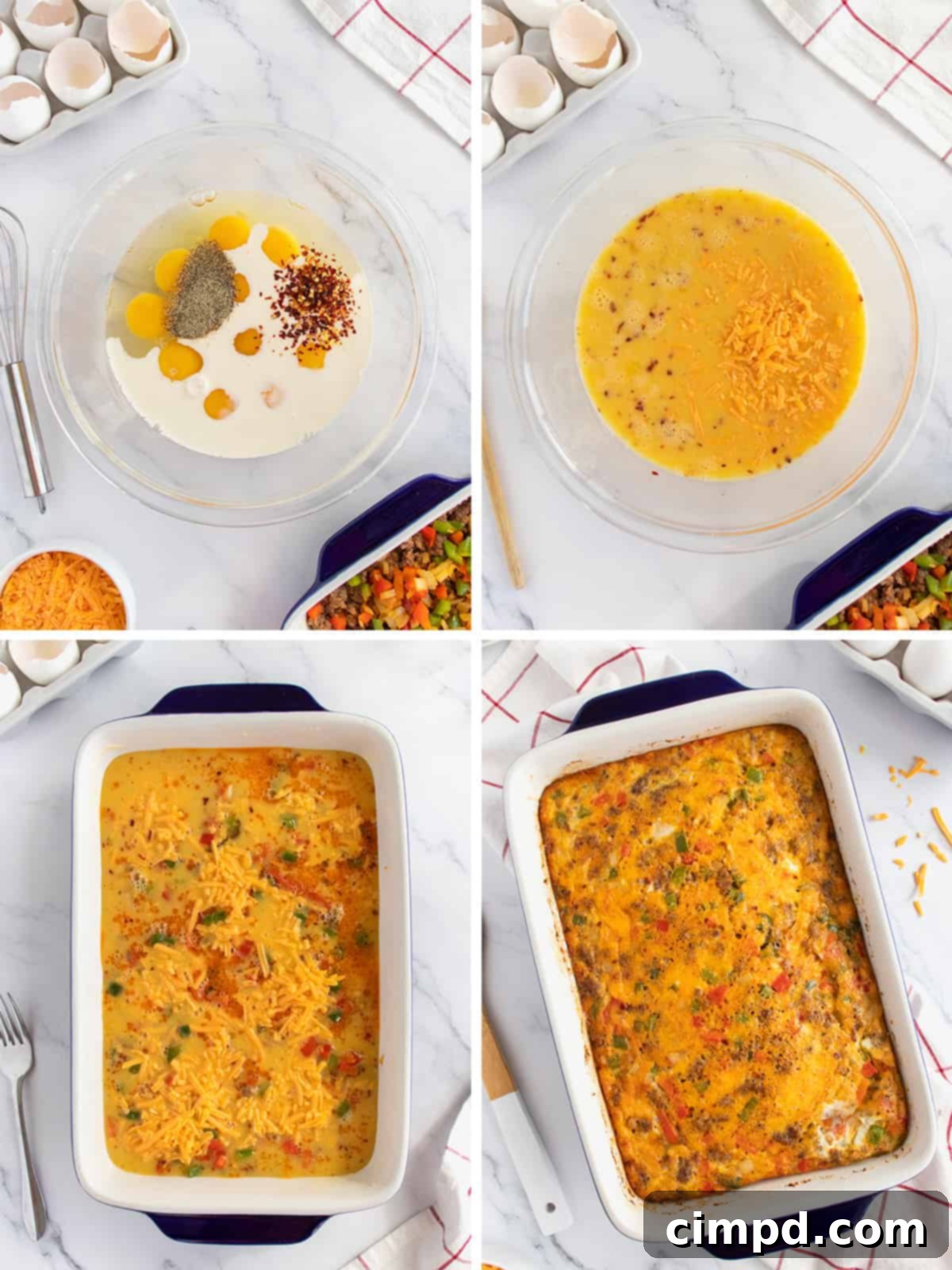 Baked Sausage Egg Casserole fresh out of the oven