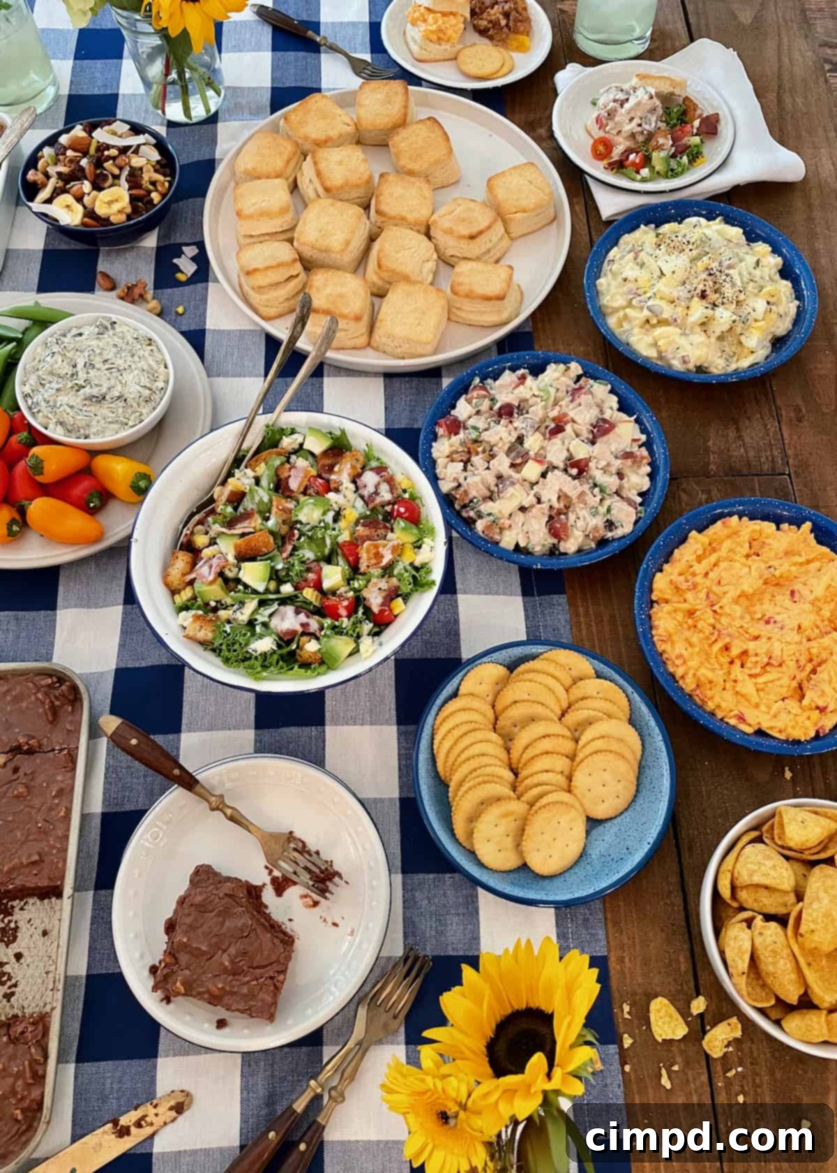 Retirement Celebration Spread 3 A beautifully arranged retirement party buffet spread, showcasing all the delicious dishes ready for guests.