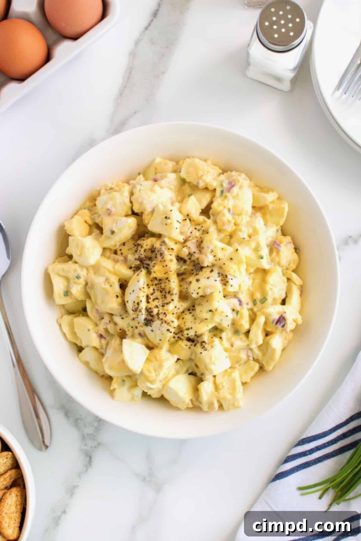 Perfectly Creamy Egg Salad 2 Expertly prepared Egg Salad, a classic favorite perfect for any meal.
