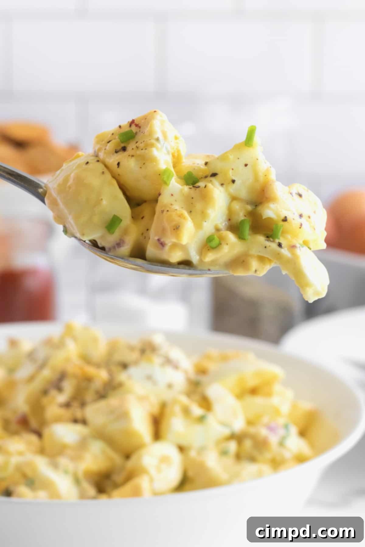 Perfectly Creamy Egg Salad 3 Fresh ingredients like red onion and chives make this Egg Salad truly special.