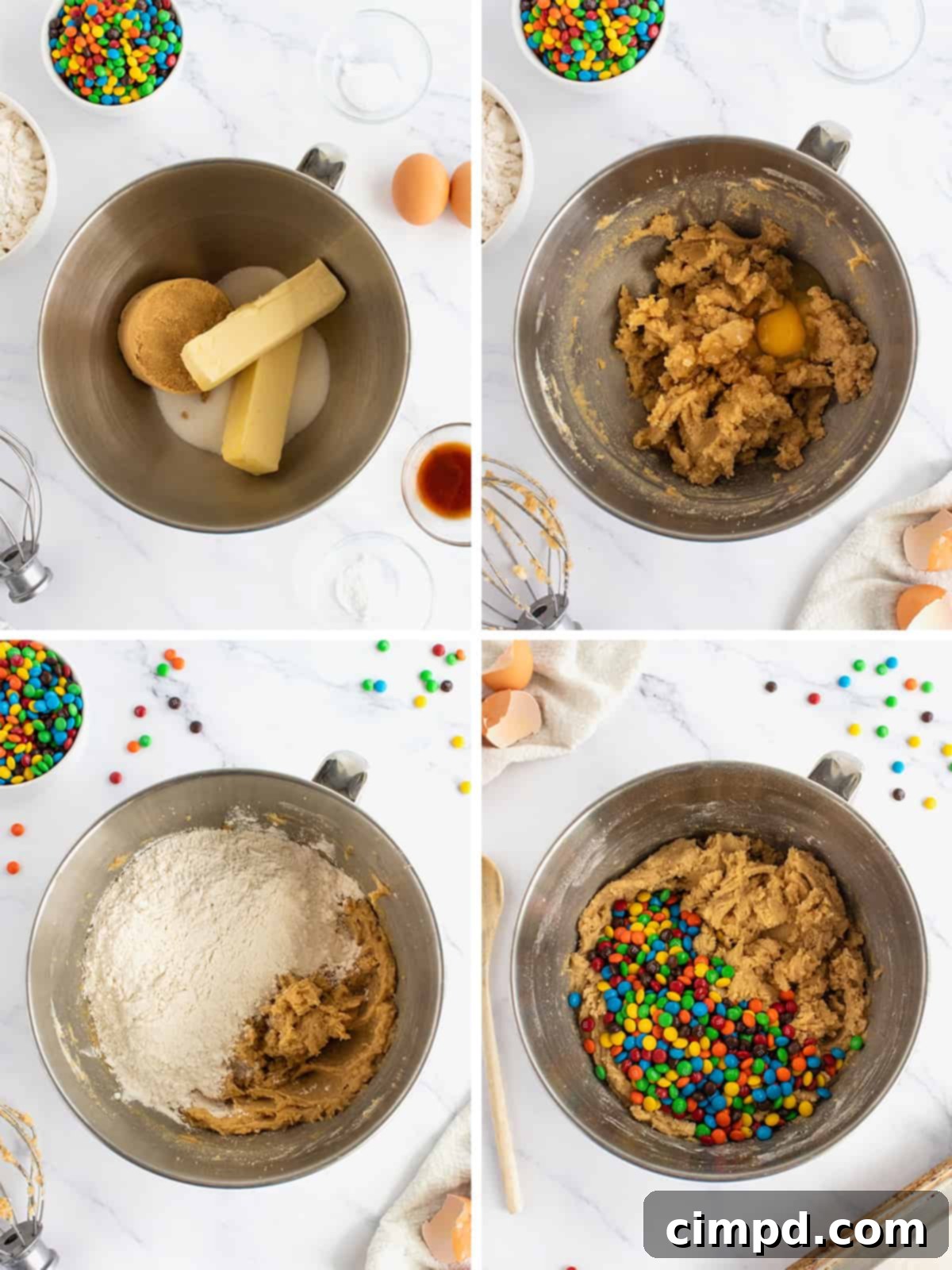 Raw Cookie Dough Balls with Mini M&Ms