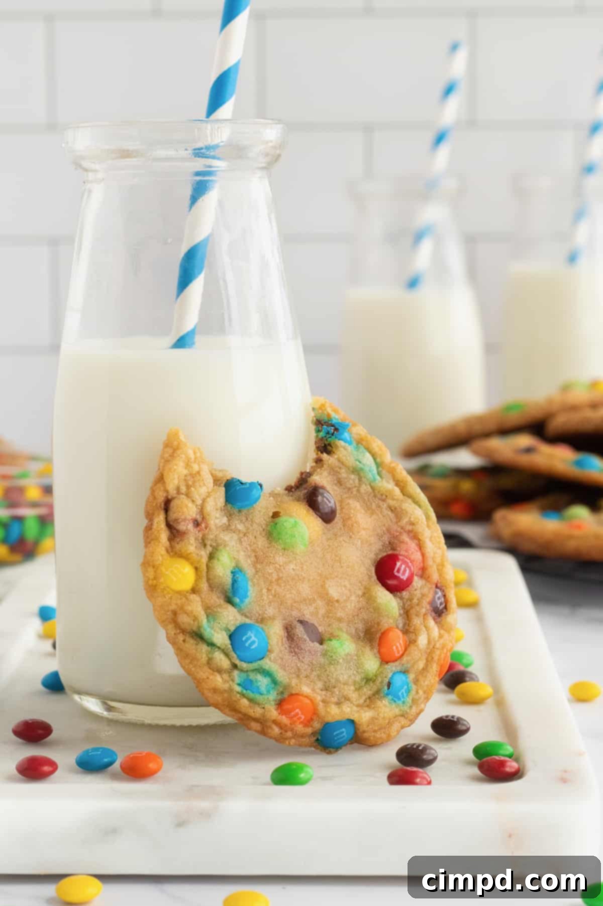 Delicious Loaded M&M Cookies Ready to Serve