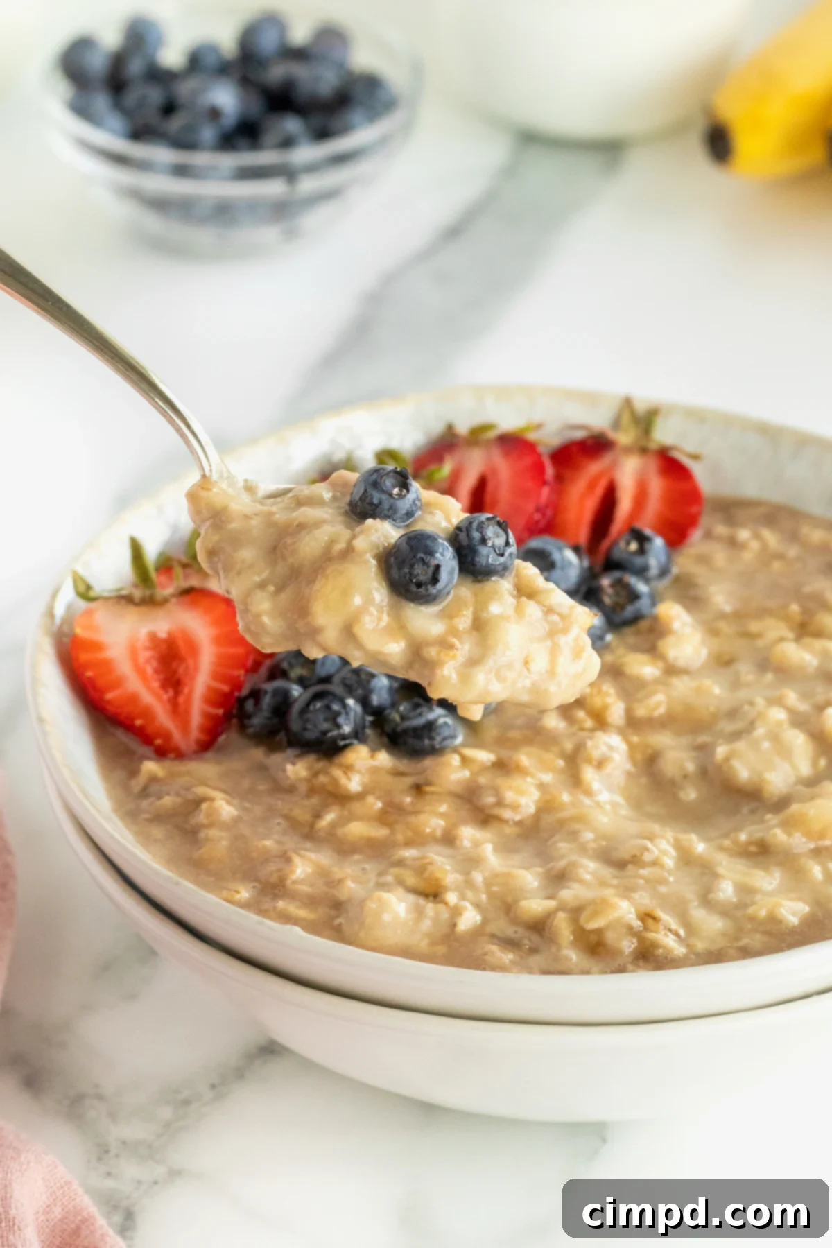 Peanut Butter Jar Overnight Oats by The BakerMama