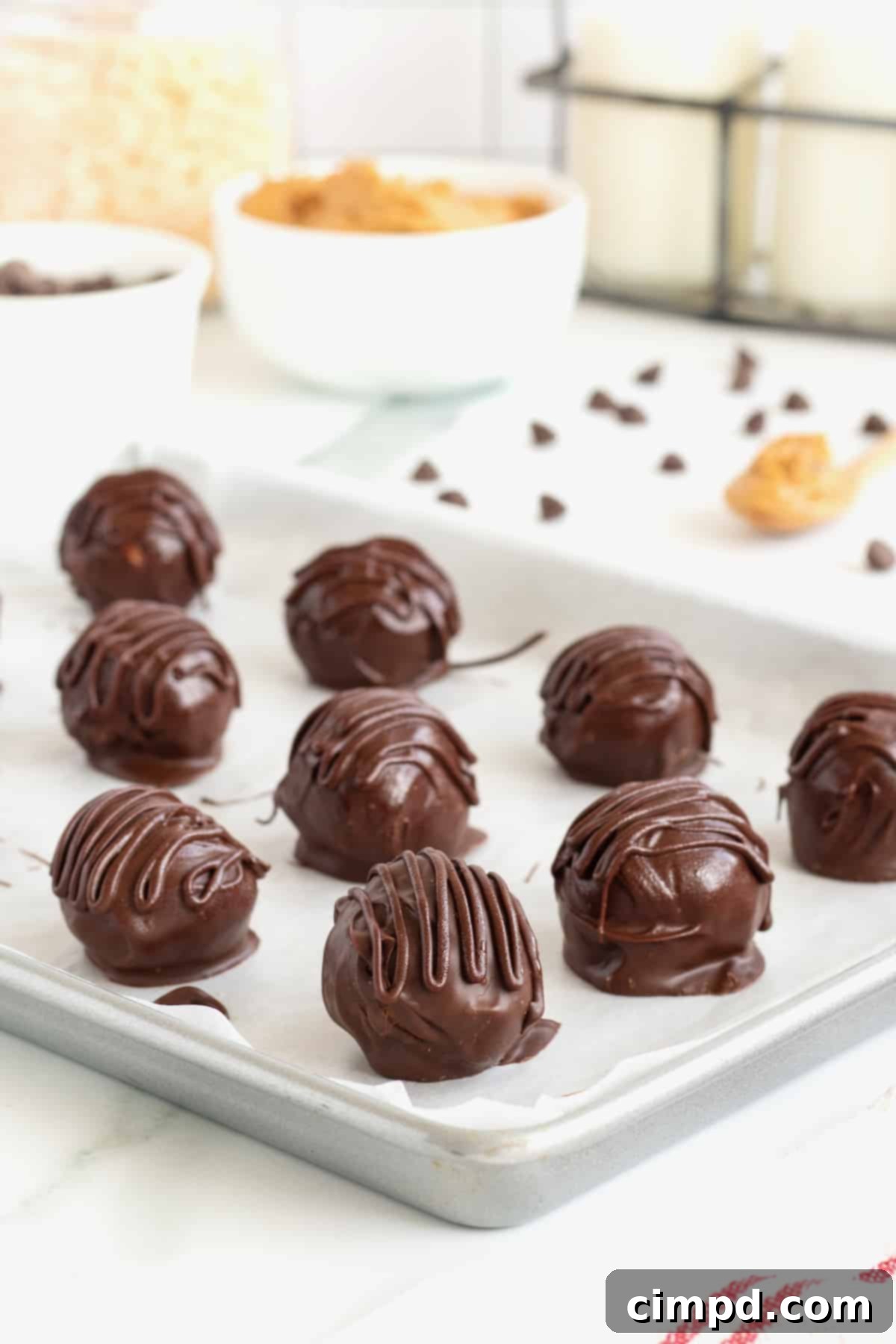 Chocolate Peanut Butter Balls by The BakerMama