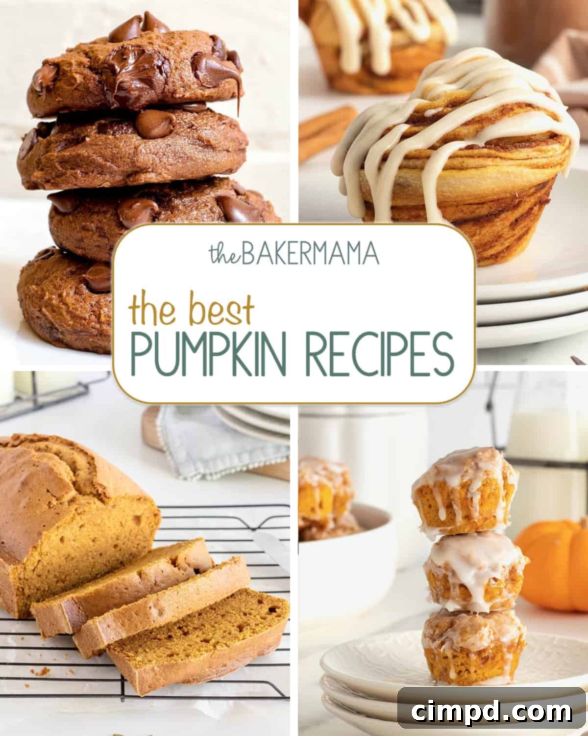 An array of delicious pumpkin spice treats including Pumpkin Cruffins, Pumpkin Bread, and Baked Pumpkin Fritter Bites, perfectly capturing the essence of fall baking.
