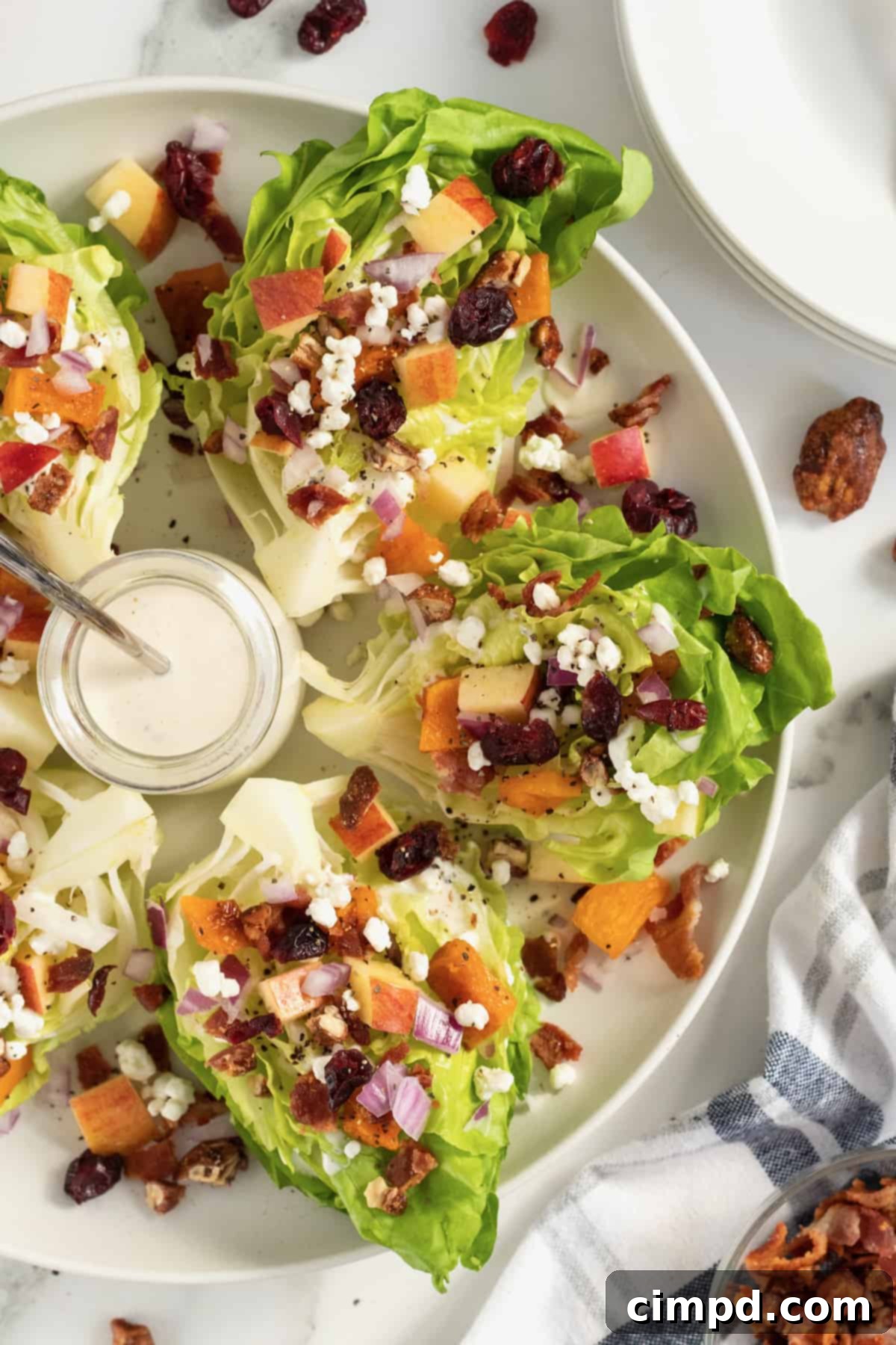 Mini Fall Wedge Salads with Goat Cheese Dressing by The BakerMama