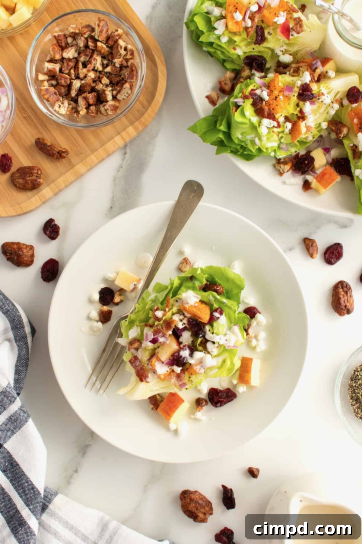 Mini Fall Wedge Salads with Goat cheese Dressing by The BakerMama