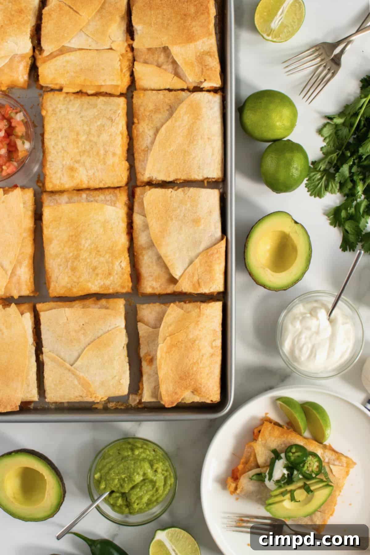 Chicken Fajita Sheet Pan Melts 2 Delicious Chicken Fajita Sheet Pan Quesadilla by The BakerMama