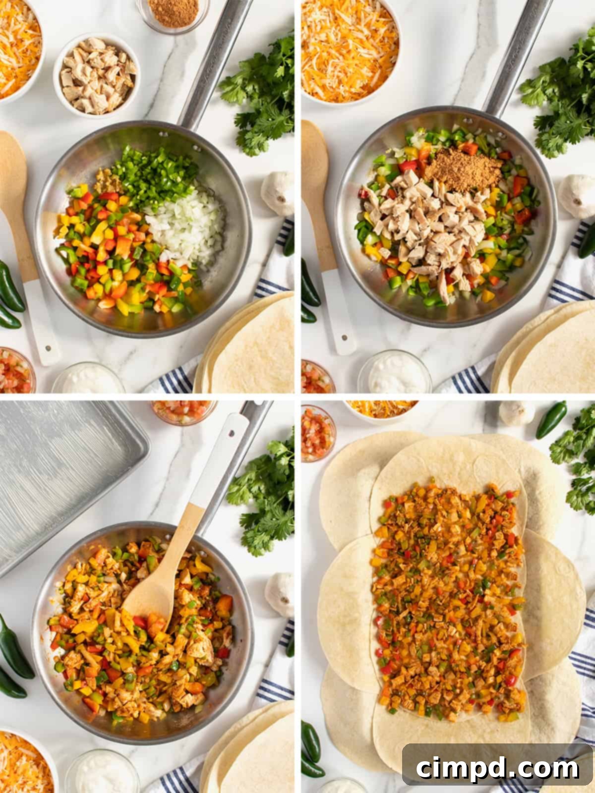 Chicken Fajita Sheet Pan Melts 6 Sprinkling cheese over the chicken fajita mixture