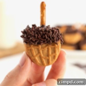 Nutty Acorns 9 Finished Nutter Butter Acorns, ready to eat by The BakerMama