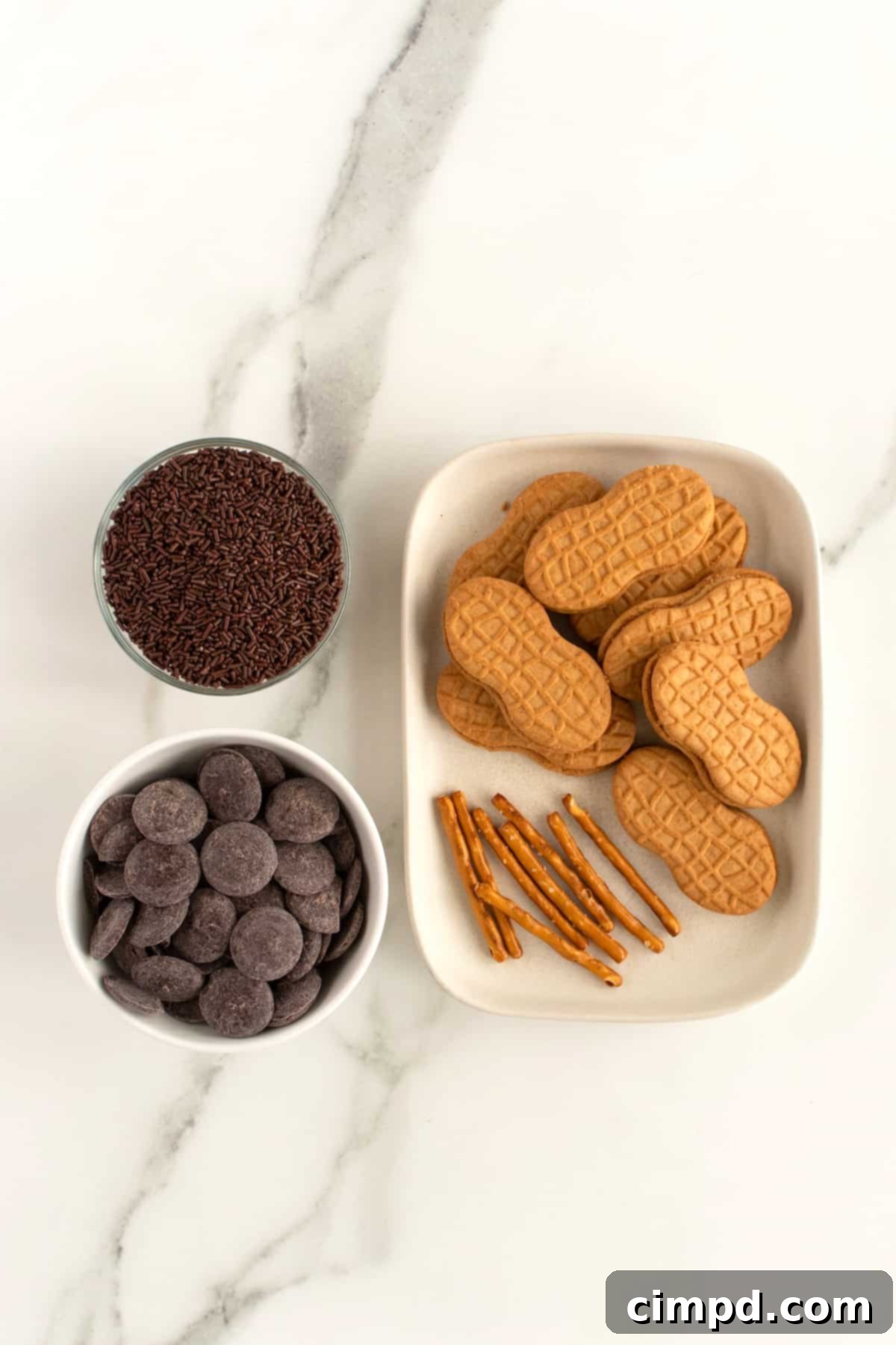 Nutty Acorns 4 Ingredients for Nutter Butter Acorns laid out by The BakerMama