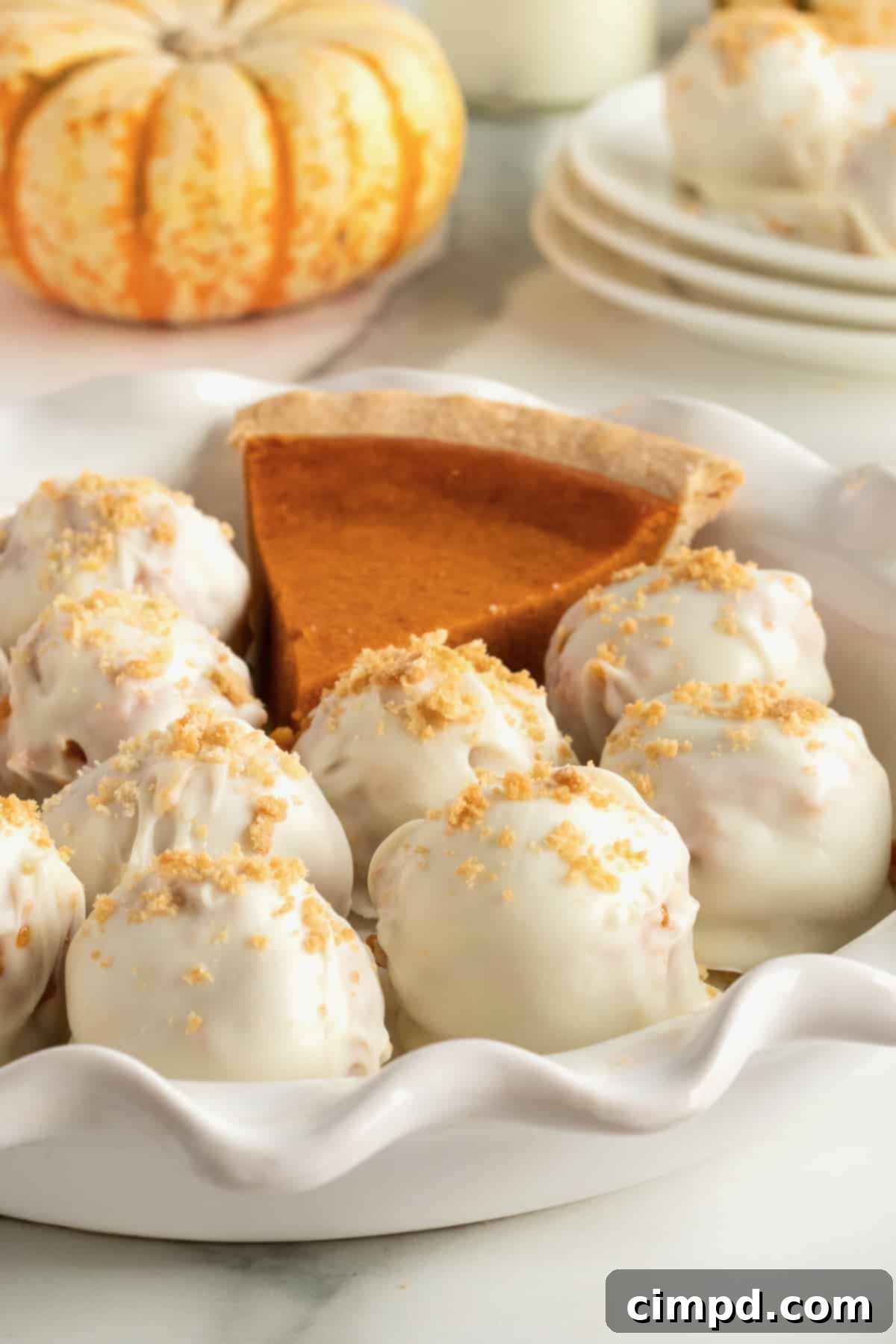 Serving and Storing Pumpkin Pie Truffles