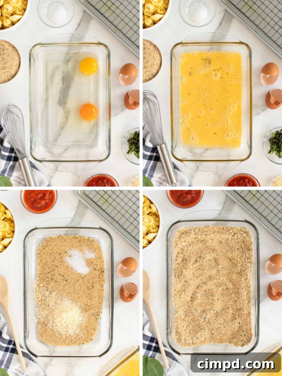 Woman dipping Toasted Tortellini Bites into marinara sauce