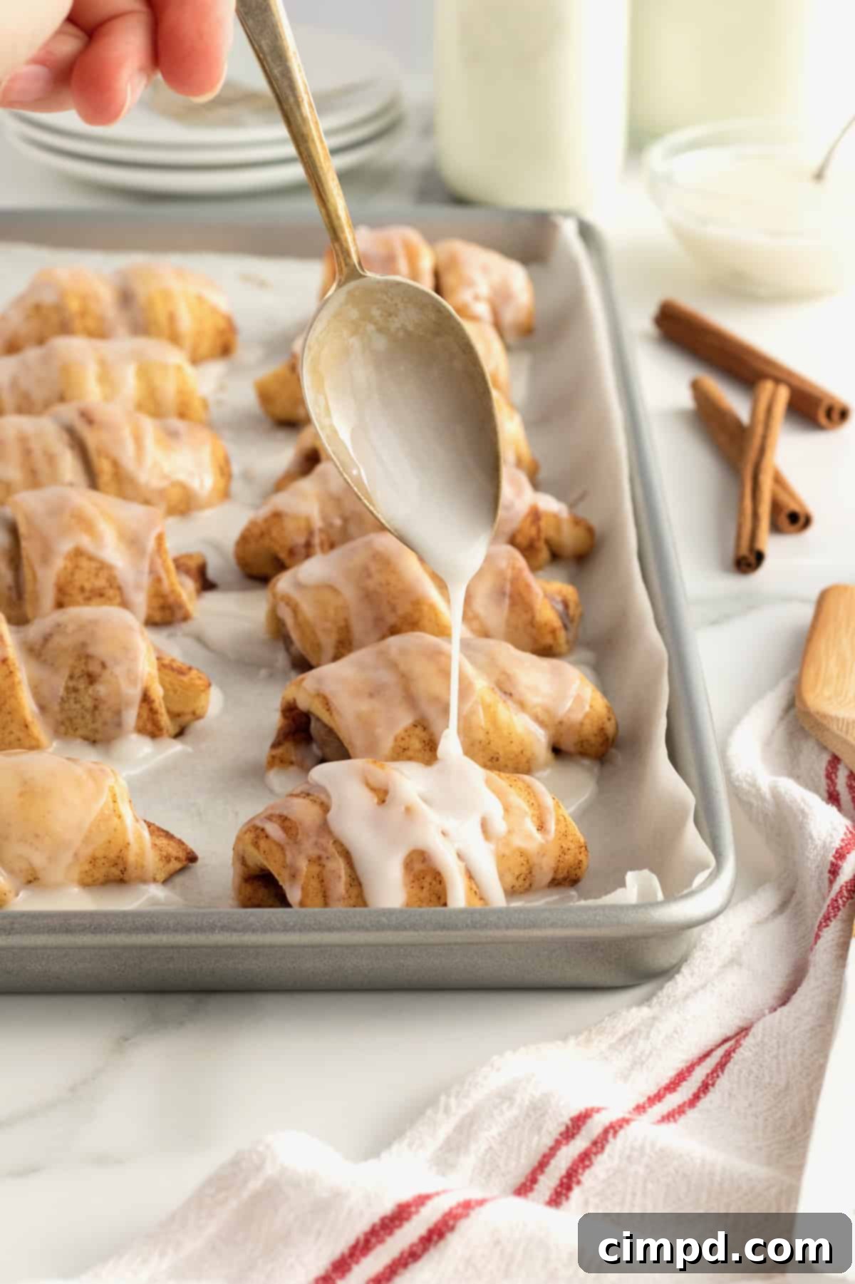 Ingredients for homemade icing: powdered sugar and milk.