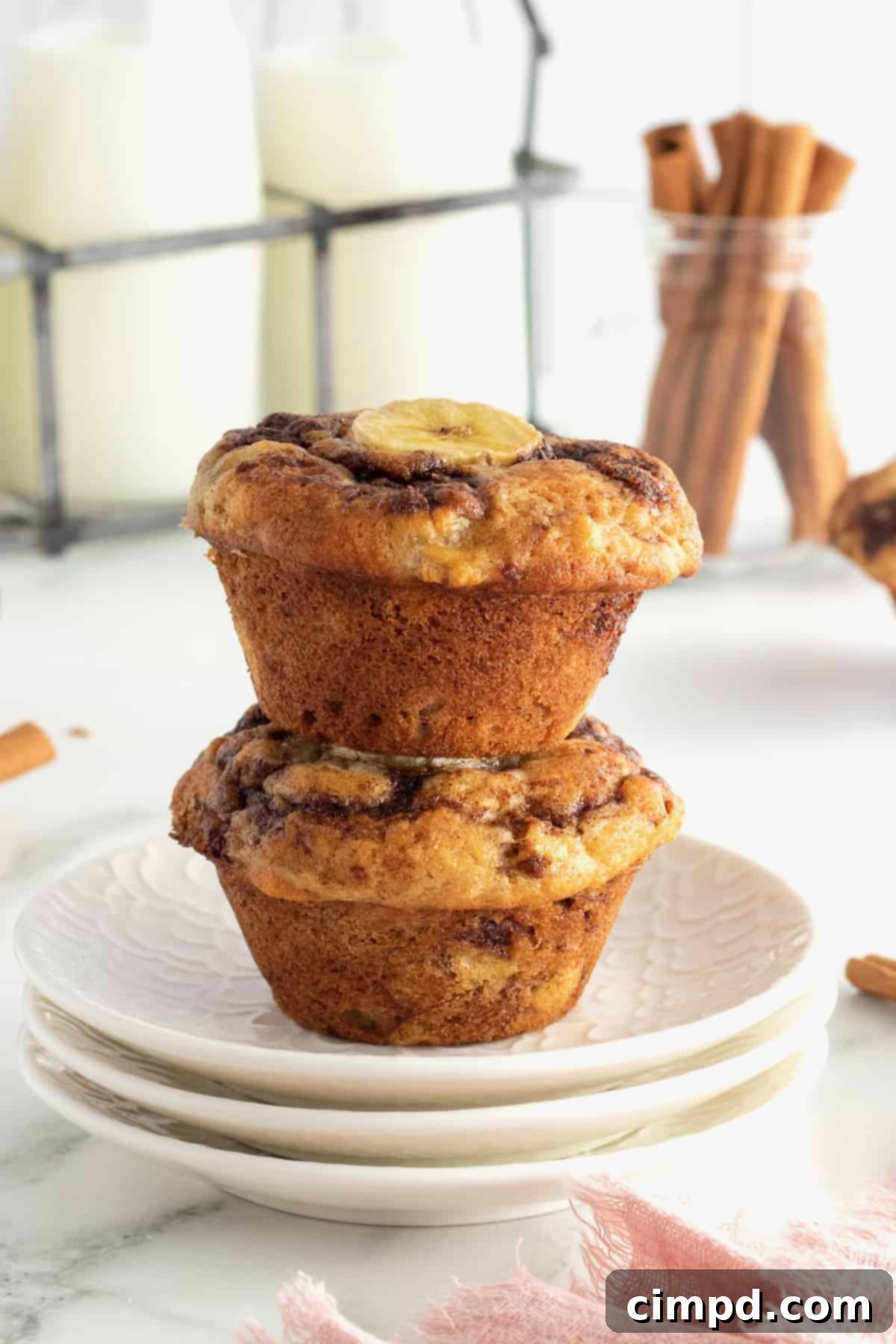 Assortment of banana baked goods, including muffins and bars