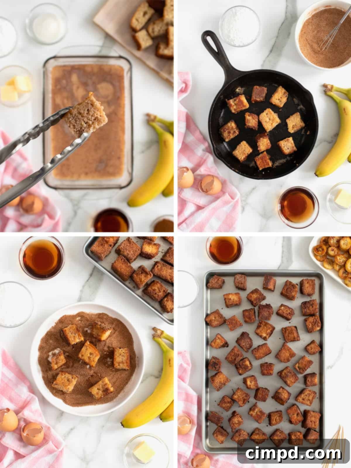 Banana Bread French Toast Bites by The BakerMama