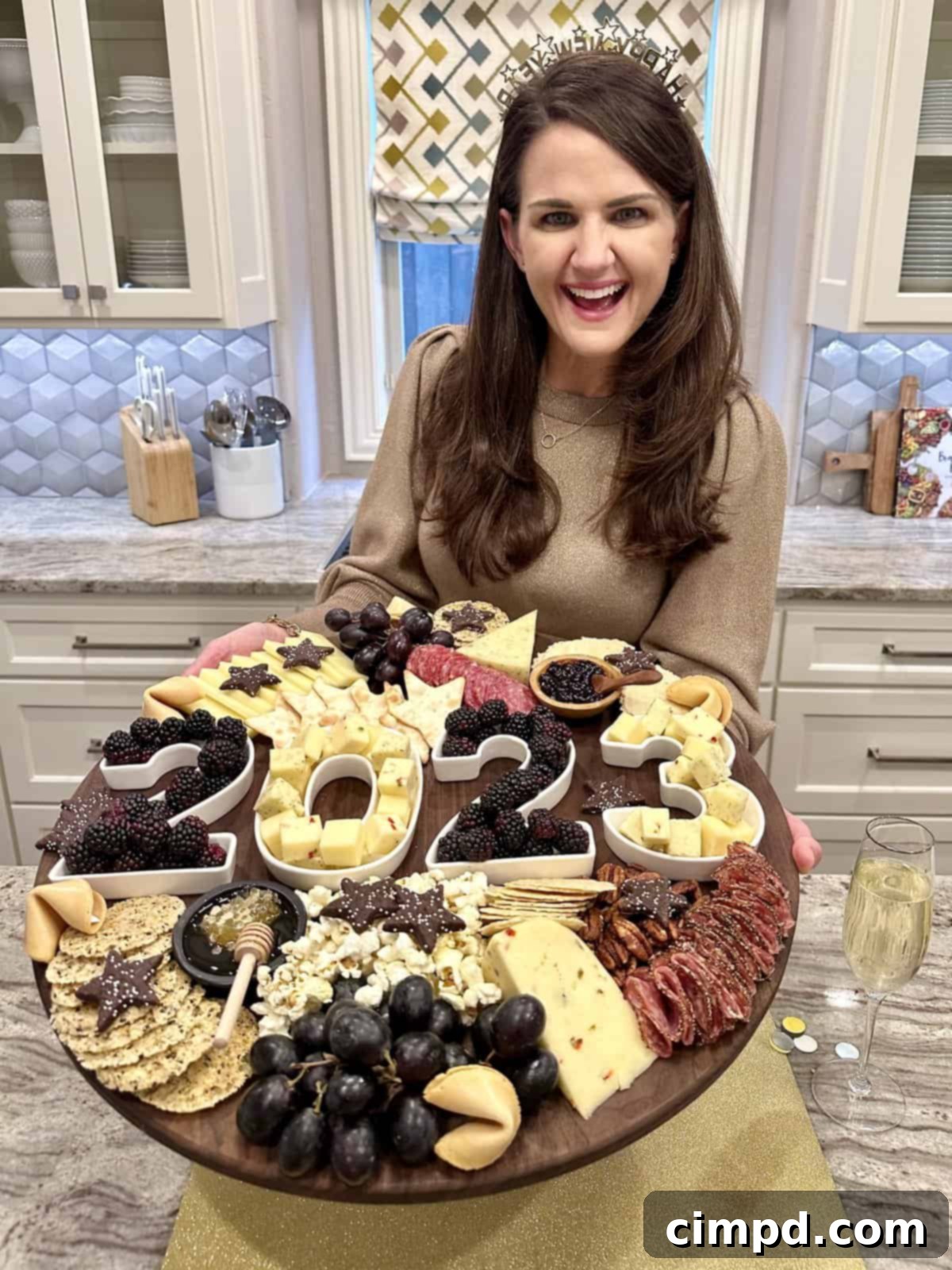 Gourmet NYE Cheese Spread 5 New Year's Eve Cheese Board by The BakerMama