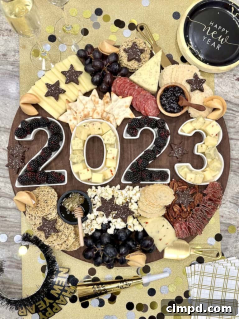 Gourmet NYE Cheese Spread 6 New Year's Eve Cheese Board by The BakerMama