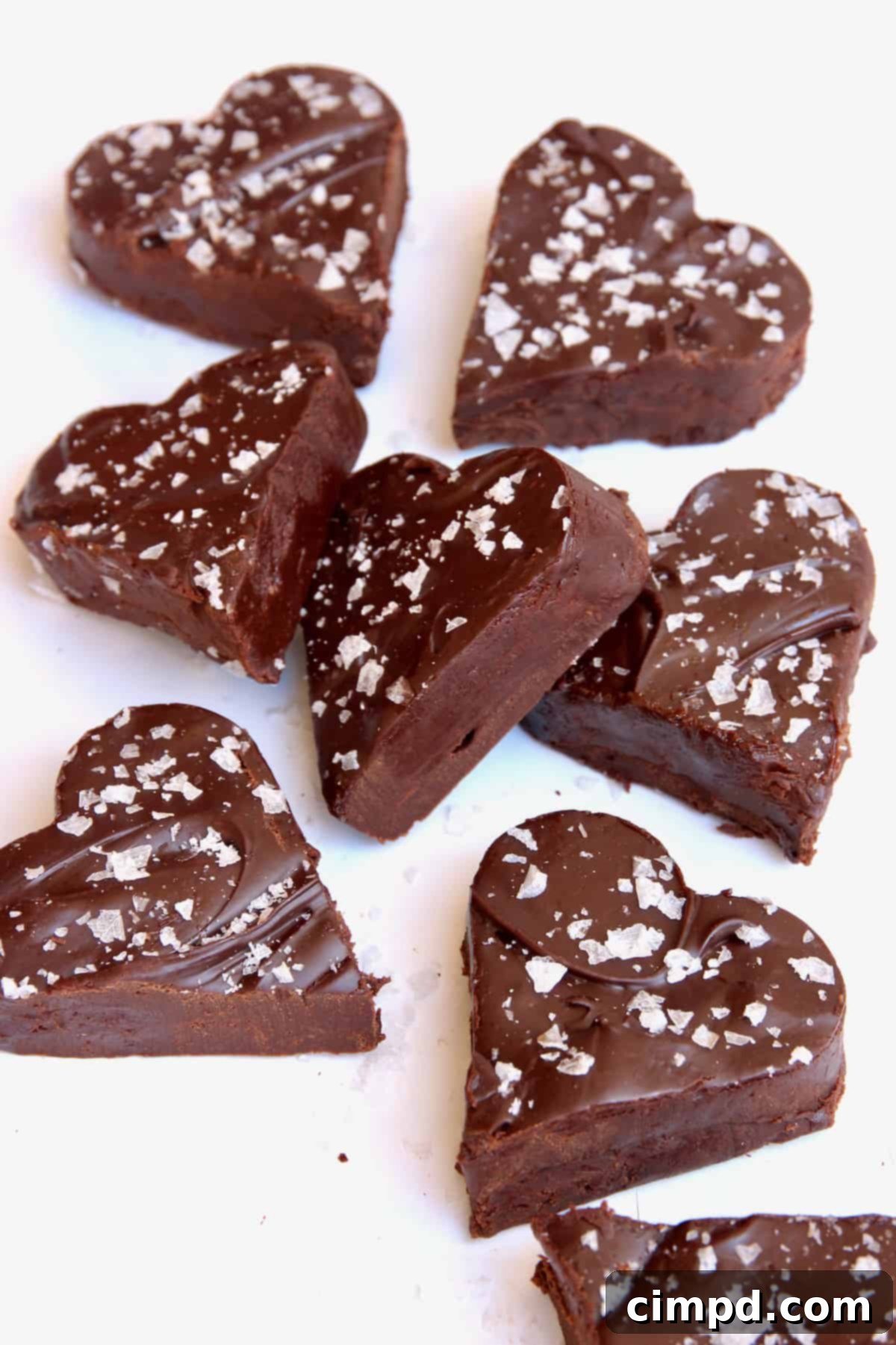 Rich Dark Chocolate Fudge with Sea Salt by The BakerMama, perfect for Valentine's Day