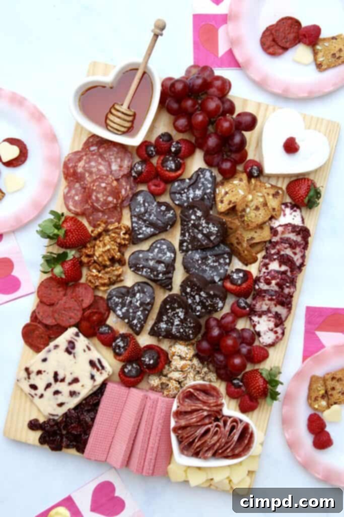 Galentine's Day Fudge and Cheese Board featuring Dark Chocolate Fudge by The BakerMama