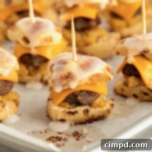 Cinnamon Roll Breakfast Sandwich Bites by The BakerMama