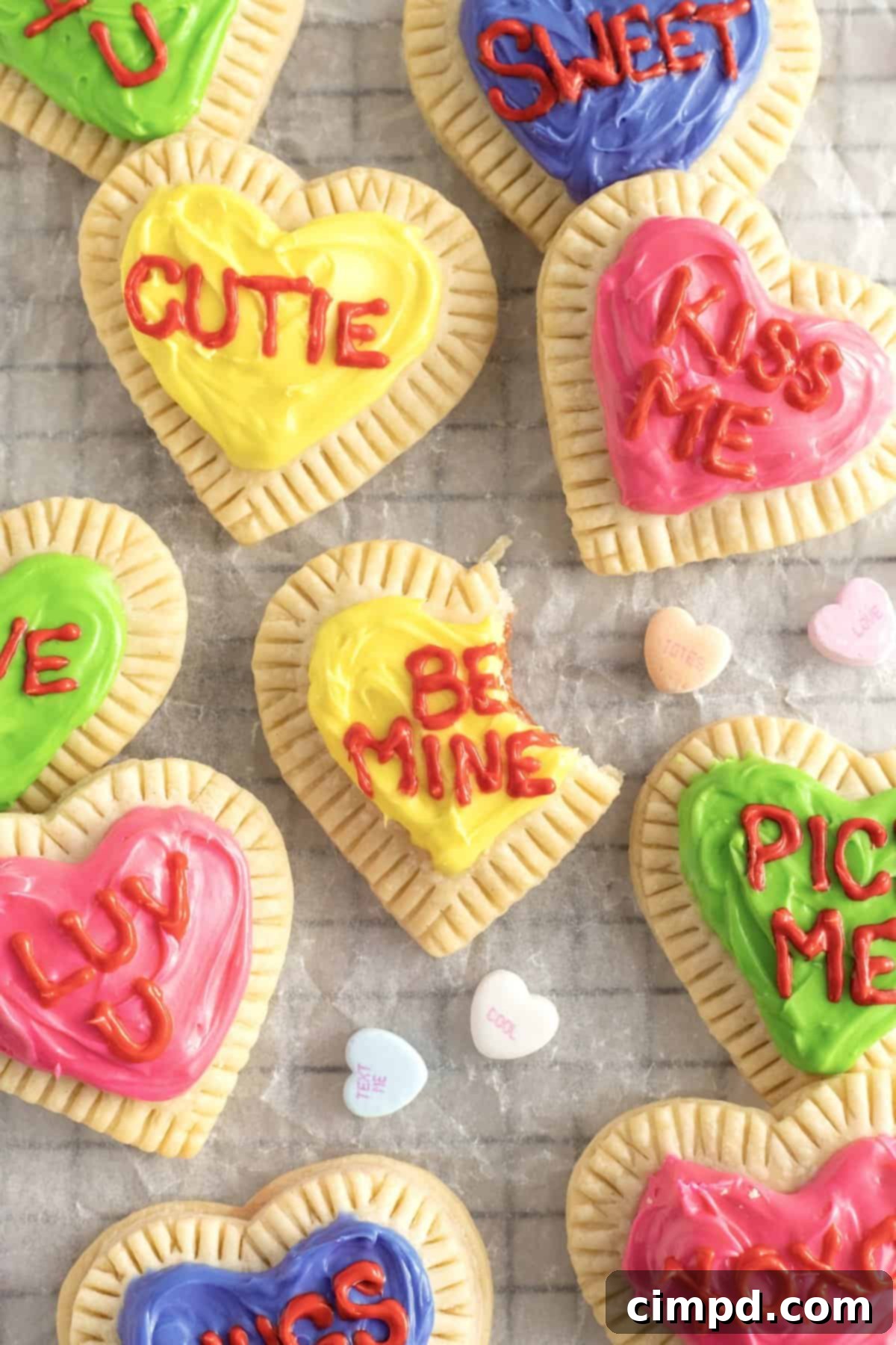 Easy Conversation Heart Pop Tart Decorating with Kids by The BakerMama
