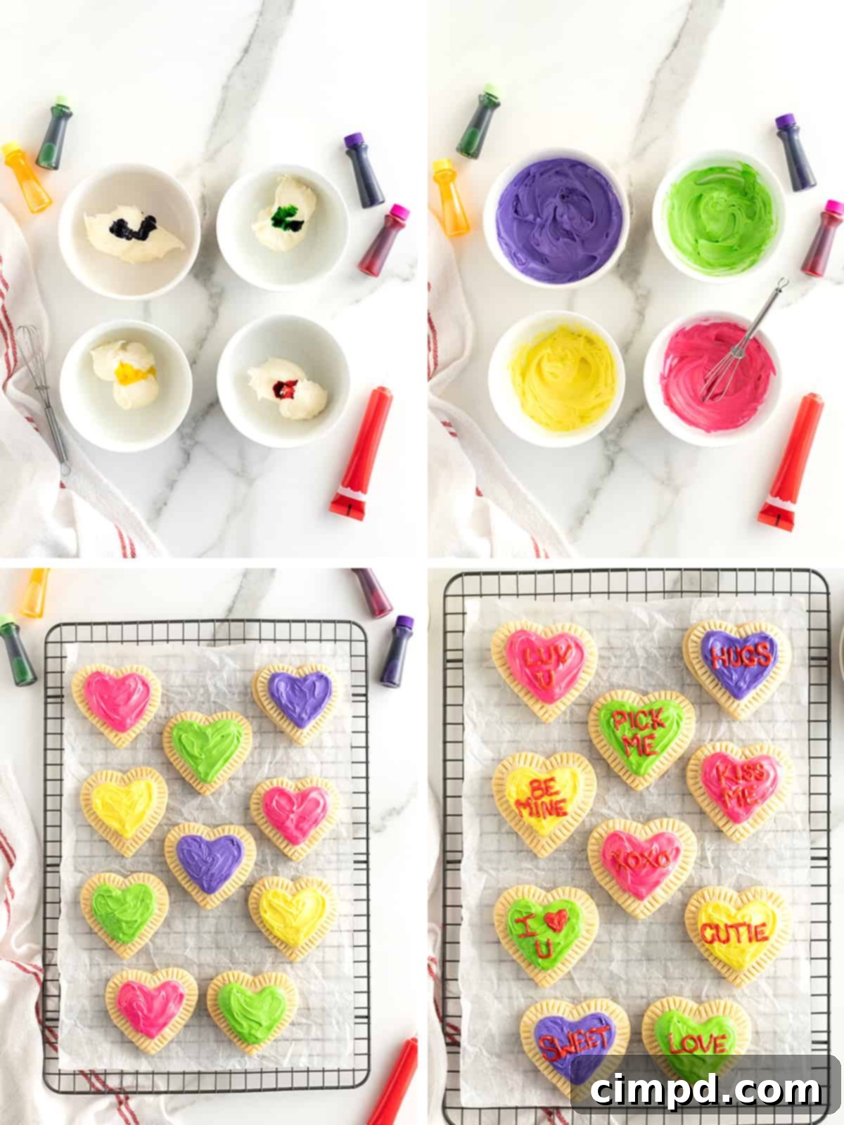 Decorating Homemade Conversation Heart Pop Tarts