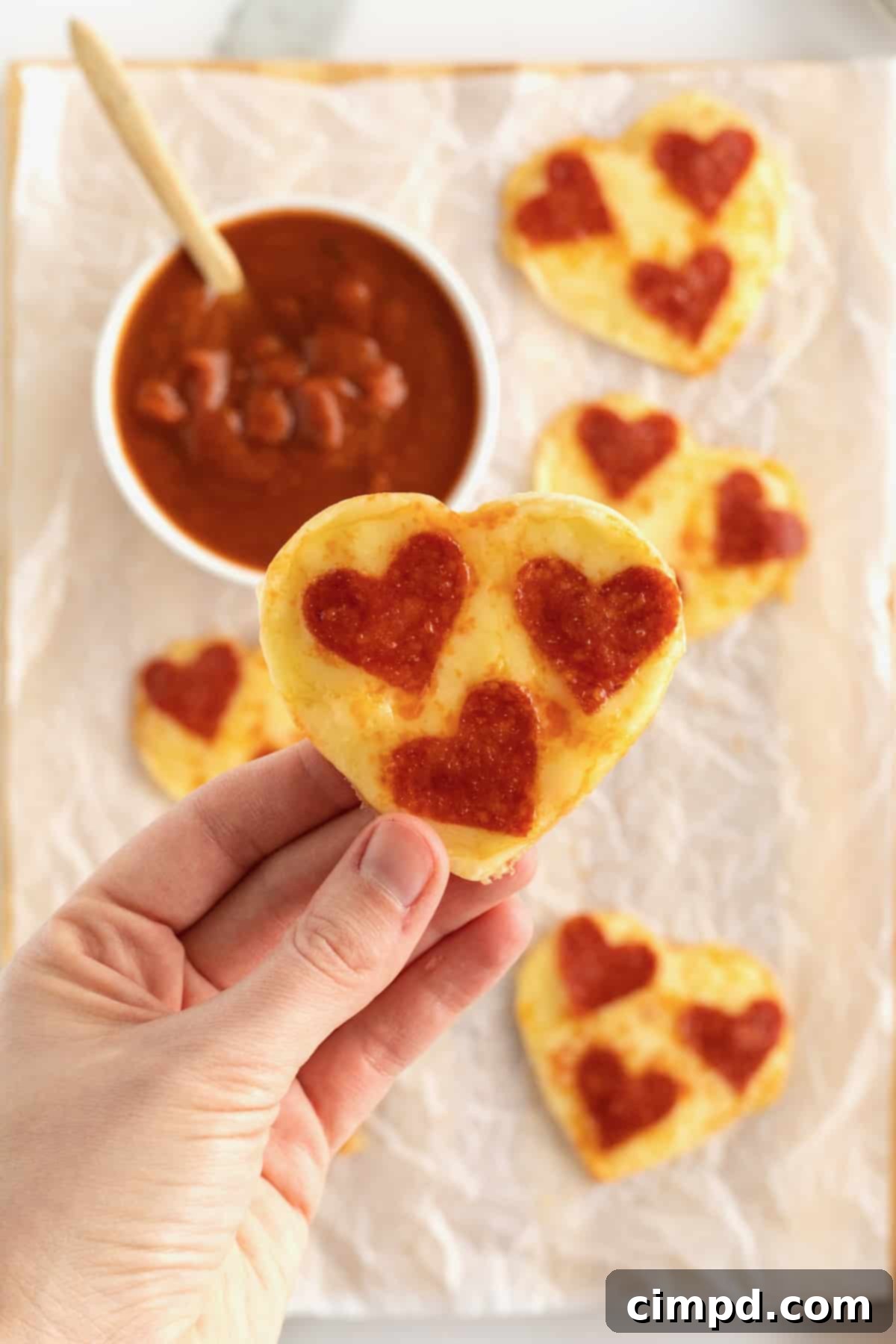 Heart Shaped Tortilla Pizzas by The BakerMama