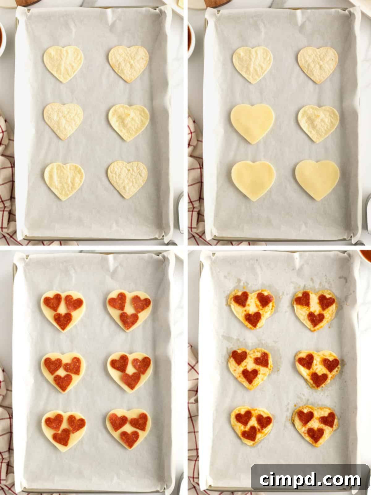 Heart Shaped Tortilla Pizzas by The BakerMama