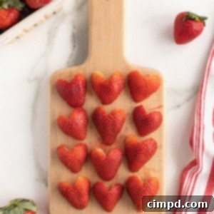 Making Perfect Strawberry Hearts 9 Heart Shaped Strawberries, a delightful and easy food decoration.