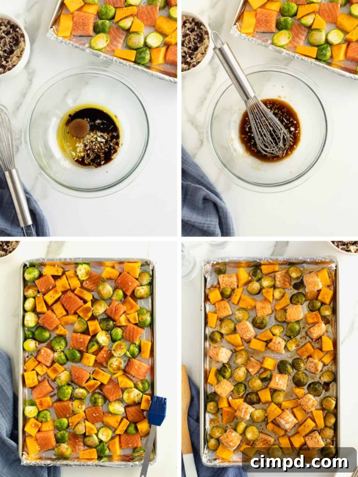 One Pan Salmon Bites with Roasted Vegetables 8 Sheet Pan Salmon Bites with Roasted Vegetables by The BakerMama