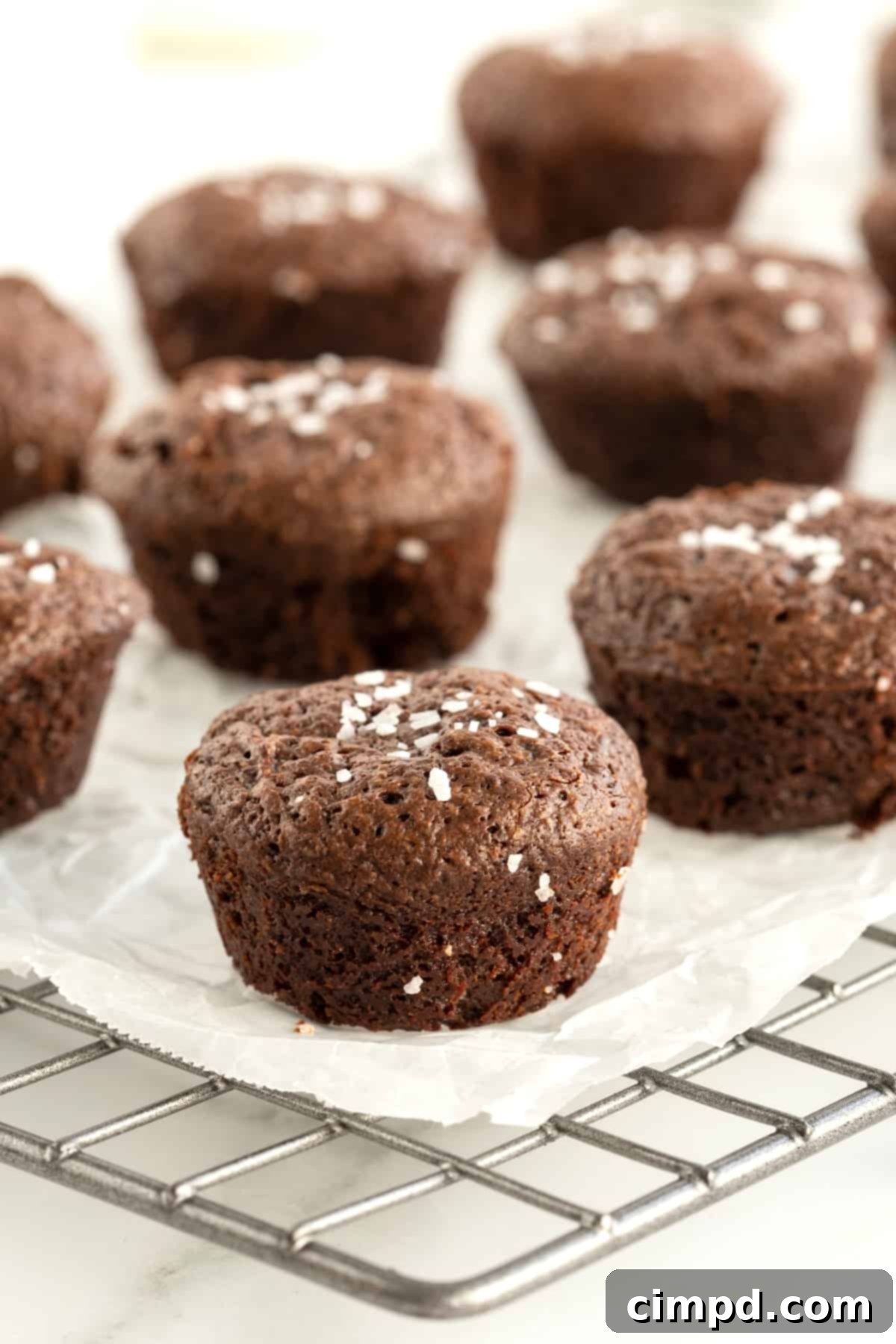 Decadent 5-Ingredient Flourless Fudge Brownie Bites with flaky sea salt