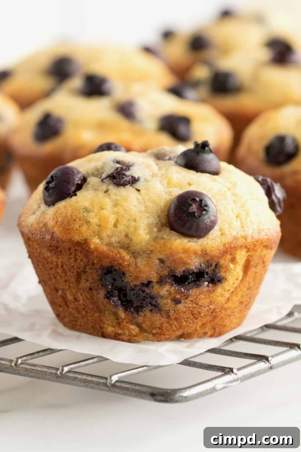 Banana Blueberry Muffins by The BakerMama
