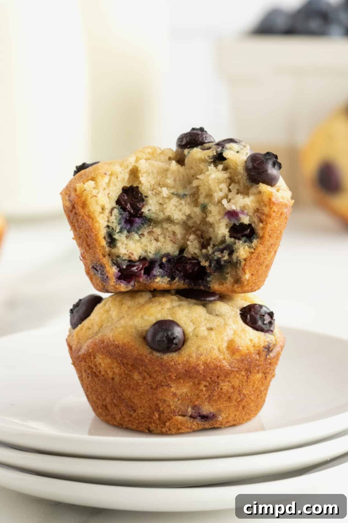 Banana Blueberry Muffins by The BakerMama