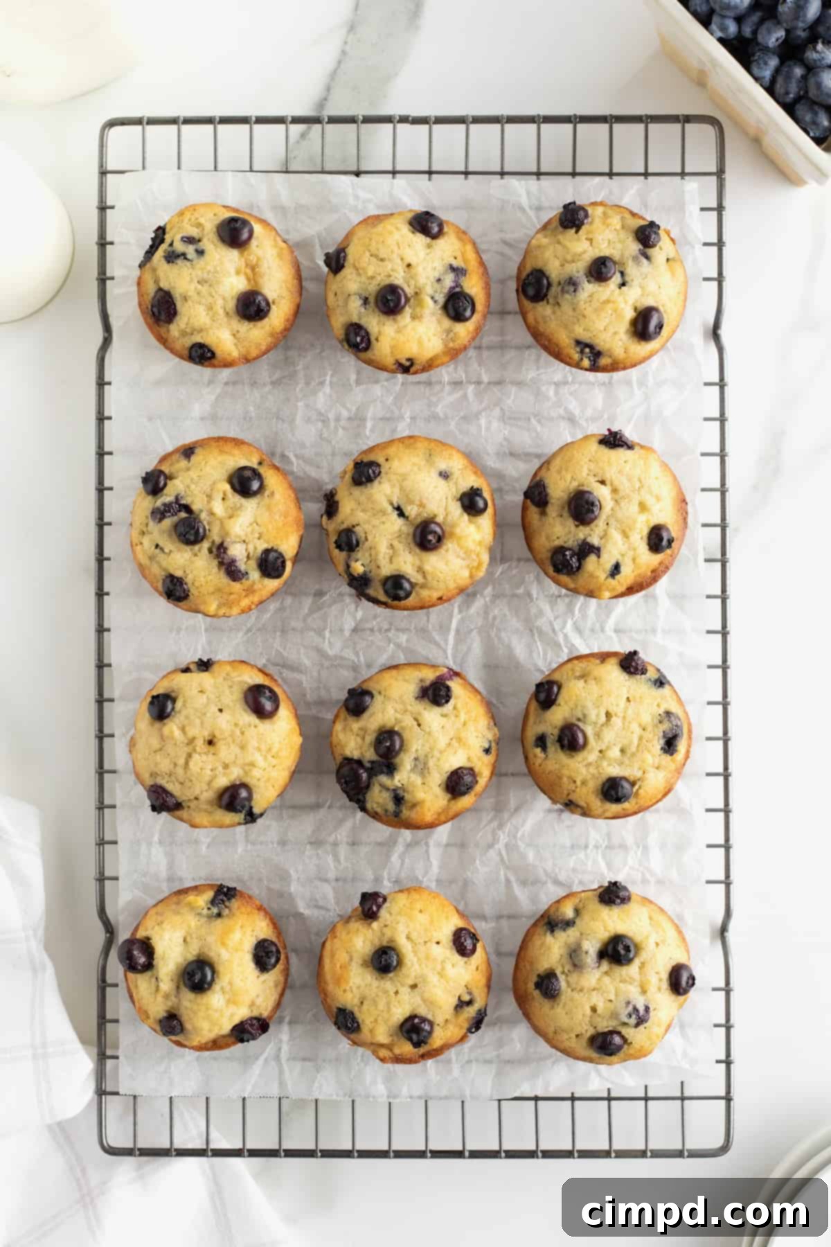 Banana Blueberry Muffins by The BakerMama