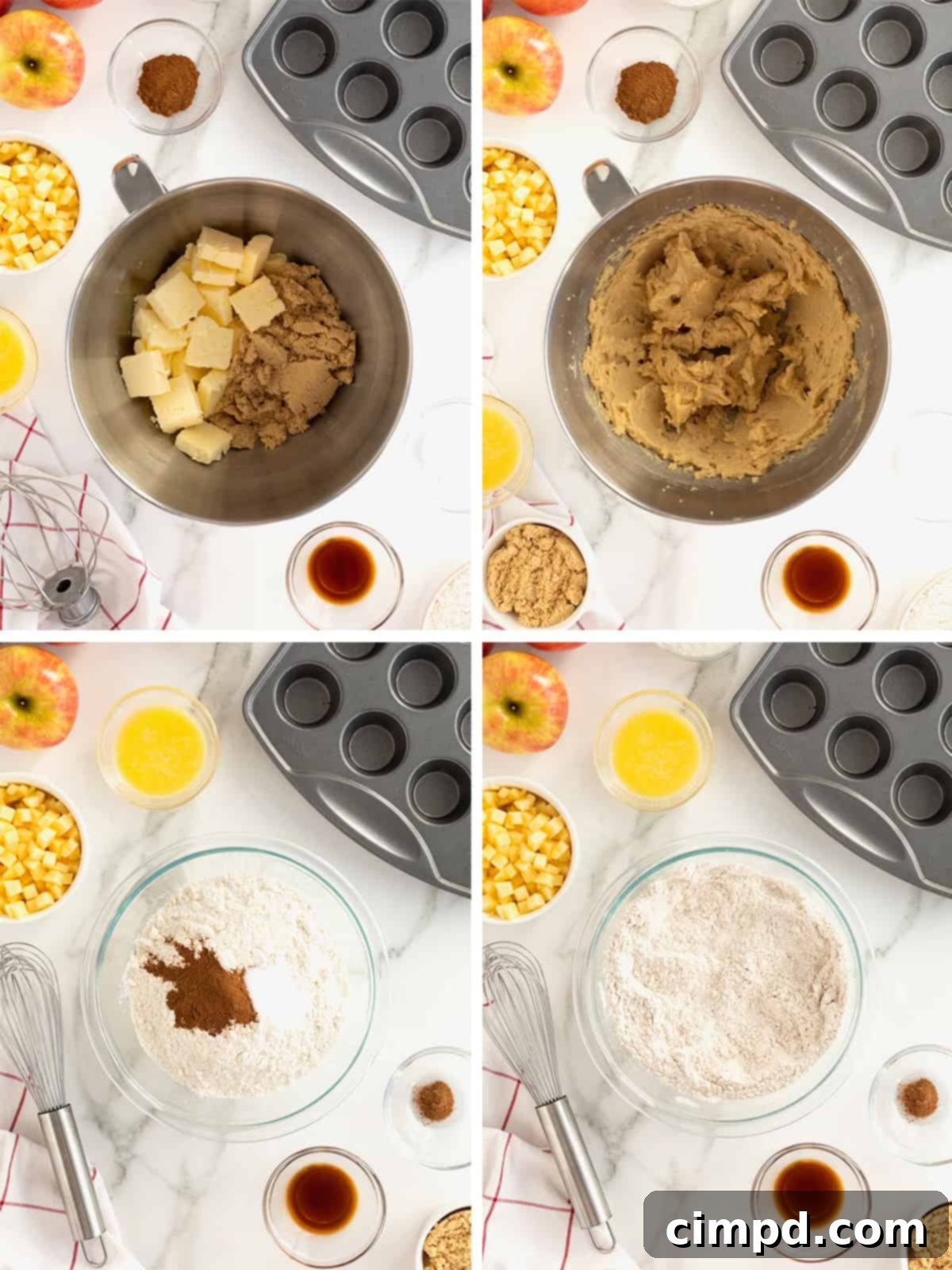 Steps to make apple pie bites.