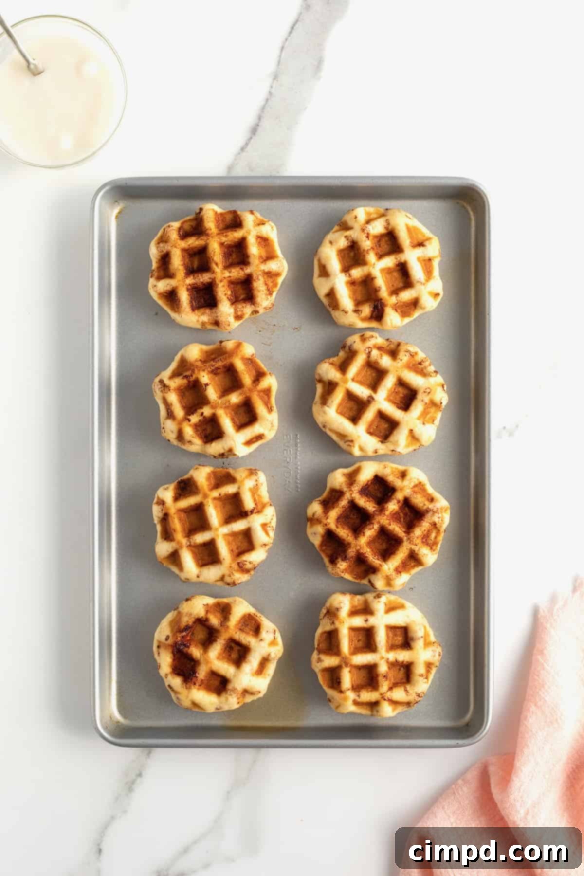 Keeping Cinnamon Roll Waffles warm in the oven