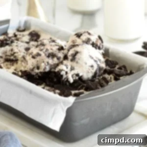 Black and White Bliss 13 A square image of creamy Cookies and Cream ice cream, showcasing its irresistible texture and crushed cookie pieces.