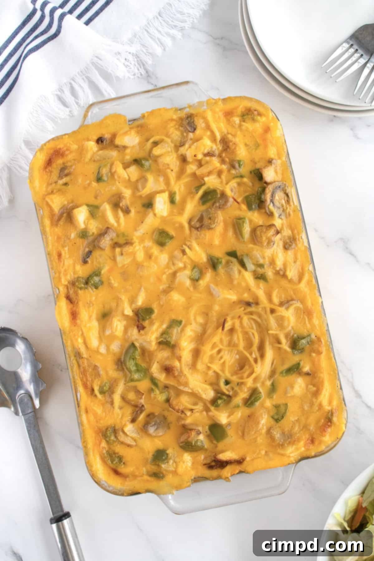 Homestyle Creamy Chicken Bake 2 Chicken Tetrazzini by The BakerMama