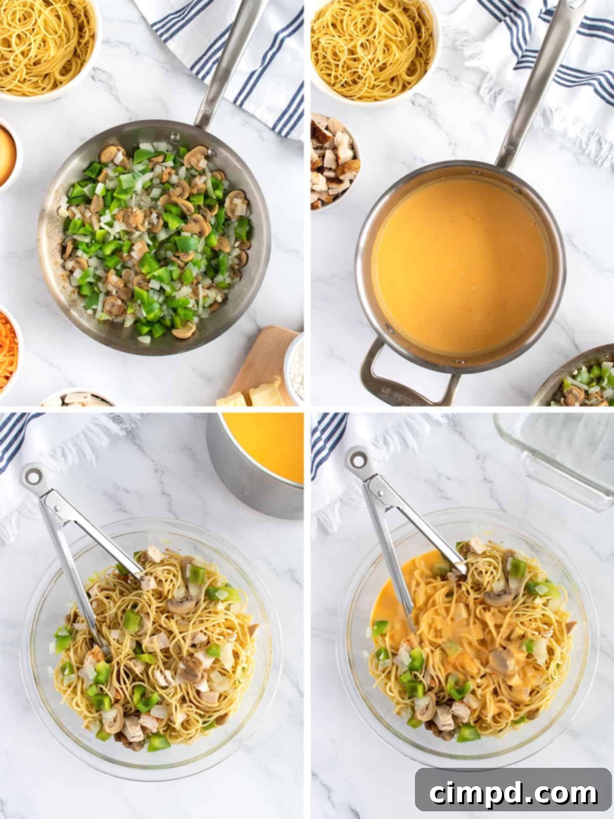 Homestyle Creamy Chicken Bake 5 Chicken Tetrazzini by The BakerMama