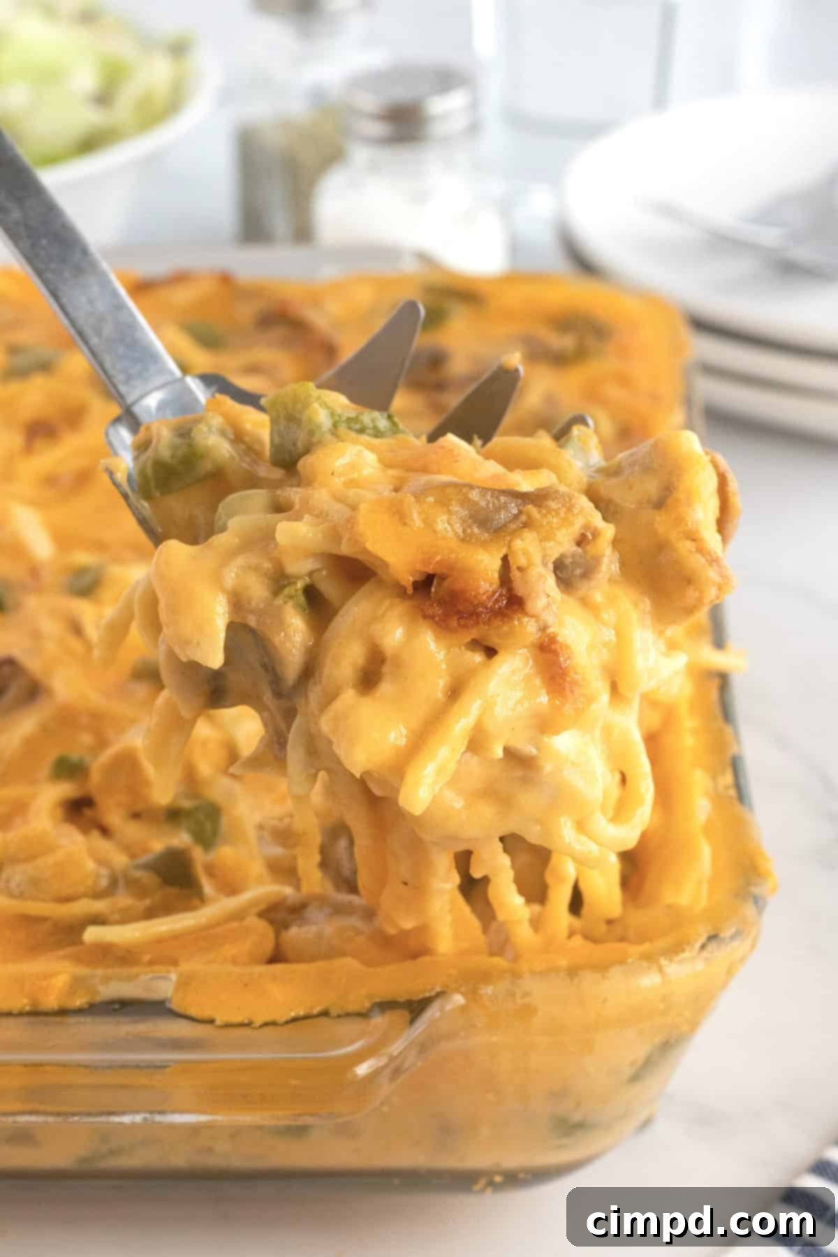 Homestyle Creamy Chicken Bake 7 Chicken Tetrazzini by The BakerMama