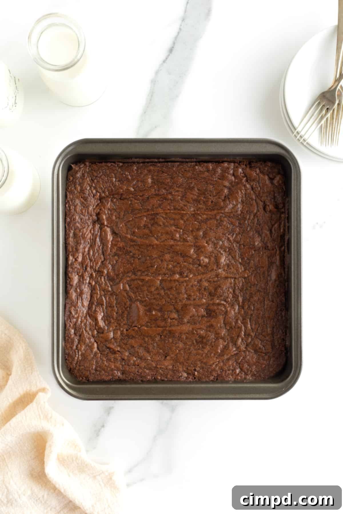 A 9x9 pan of Nutella Brownies.