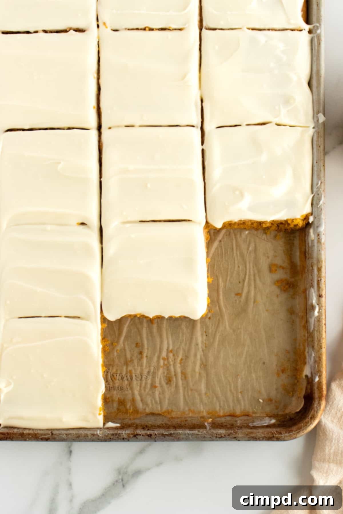 Spiced Pumpkin Slab Cake 4 Pumpkin Sheet Cake by The BakerMama