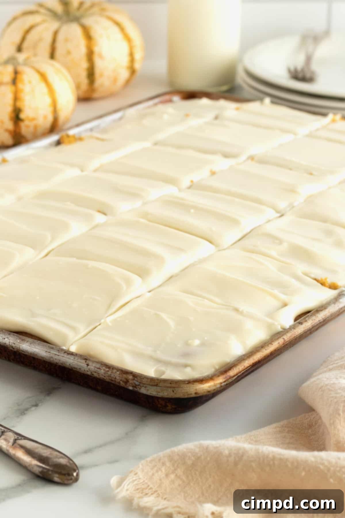 Spiced Pumpkin Slab Cake 5 Pumpkin Sheet Cake by The BakerMama