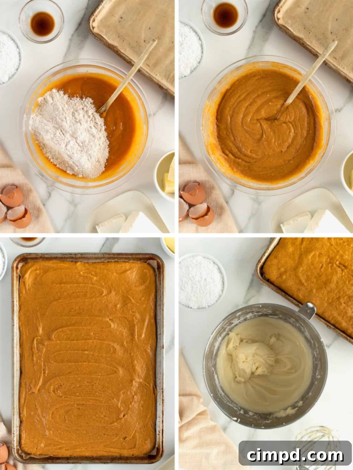 Spiced Pumpkin Slab Cake 8 How to Make Pumpkin Sheet Cake by The BakerMama