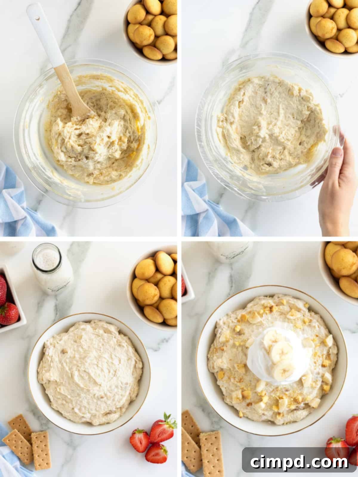 Dreamy Banana Pudding Dip 7 Steps to make banana pudding dip.