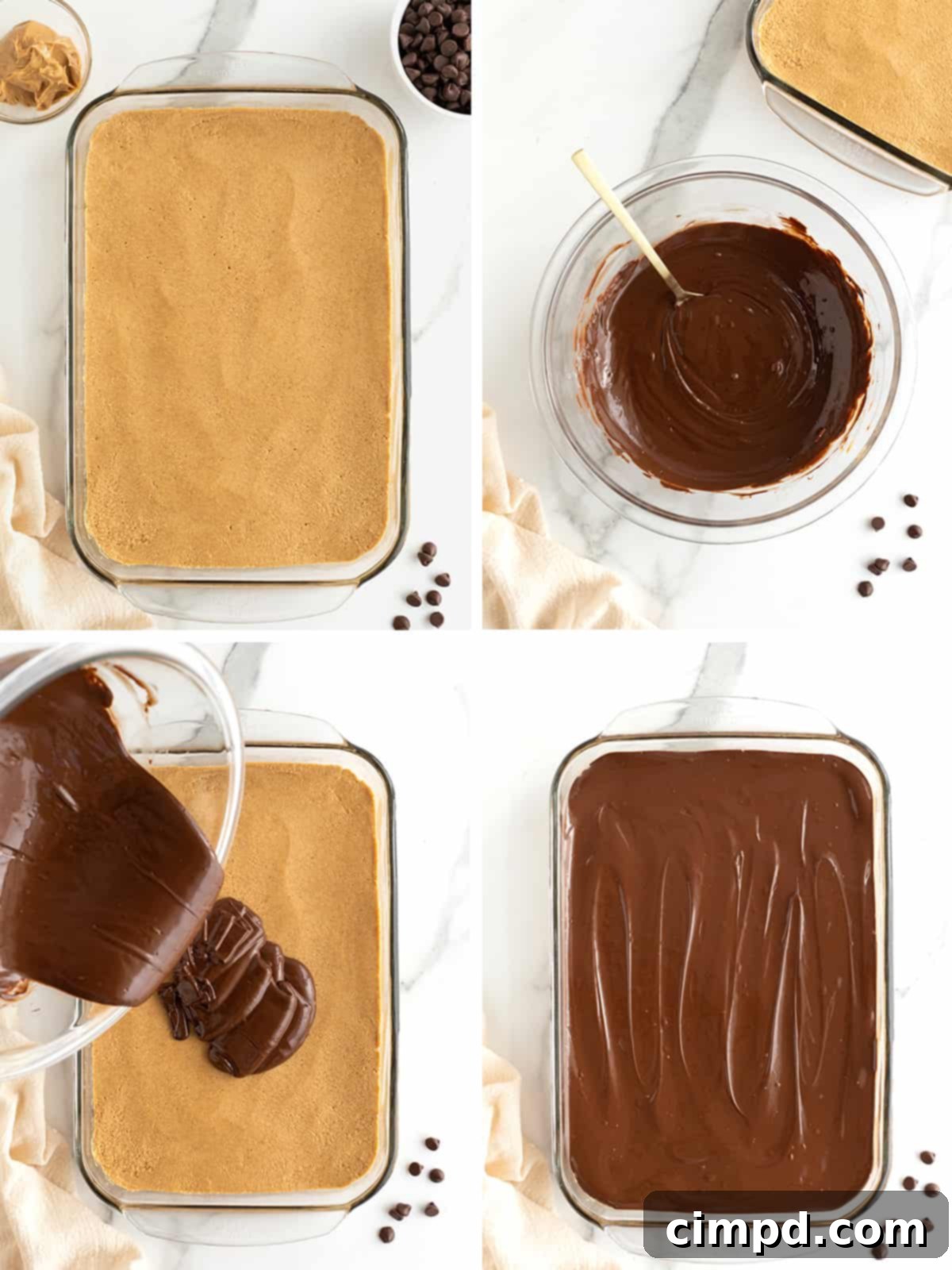 No Bake Peanut Butter Chocolate Bliss 7 Steps to make No-Bake Chocolate Peanut Butter Bars.
