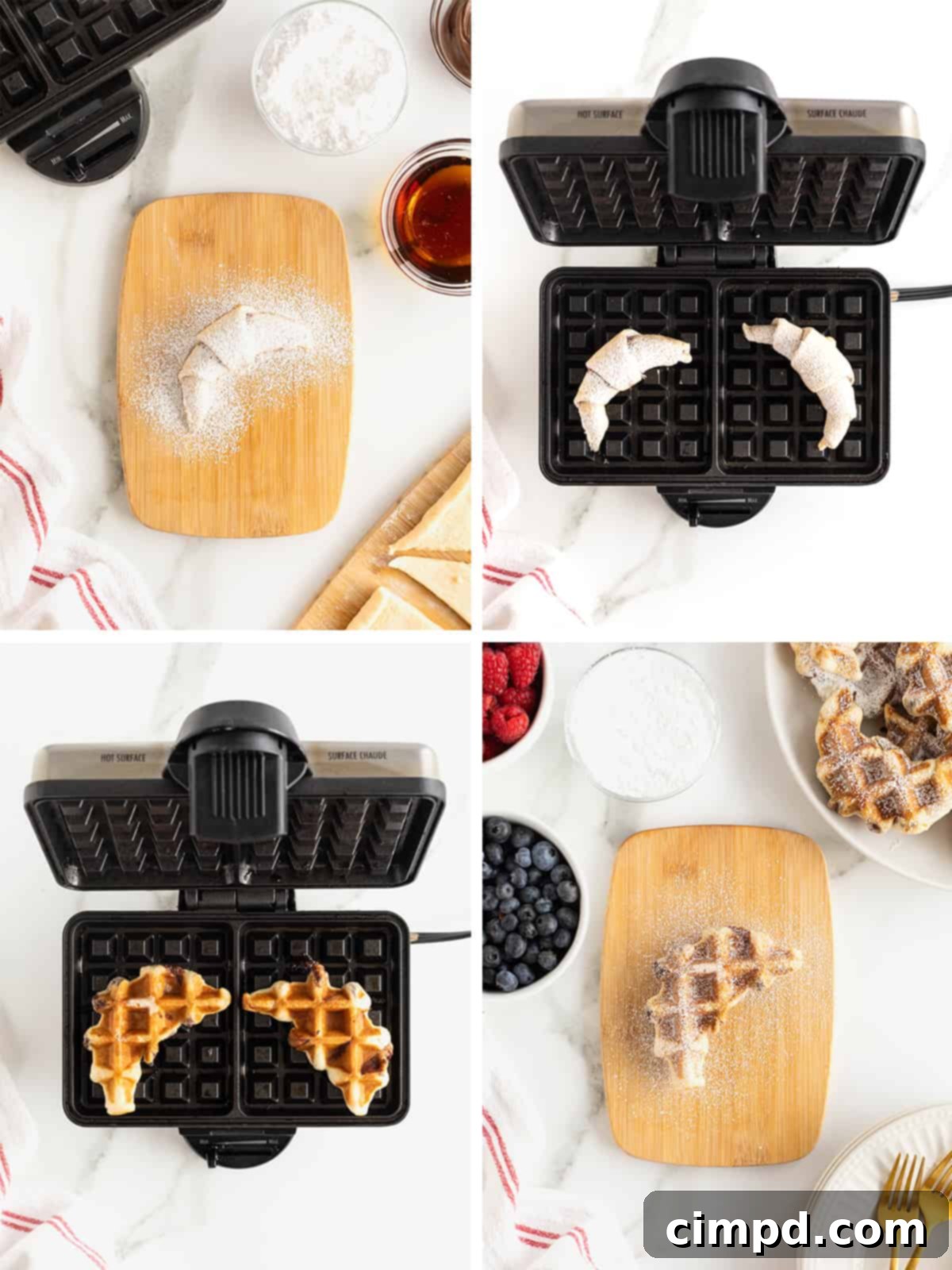 Steps to make Nutella Croffles.