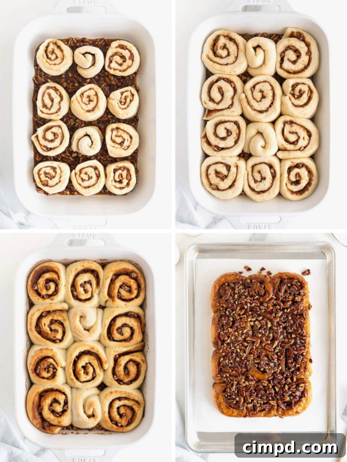 Steps to make sticky buns.