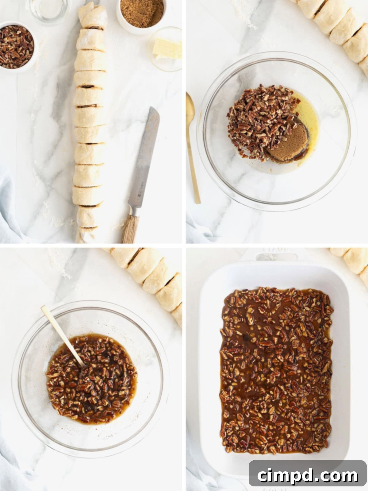 Steps to make Sticky Buns.